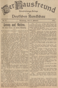 Der Hausfreund : Unterhaltungs-Beilage zur Deutschen Rundschau. 1927, Nr. 31 (11 Februar)