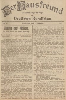 Der Hausfreund : Unterhaltungs-Beilage zur Deutschen Rundschau. 1927, Nr. 32 (12 Februar)