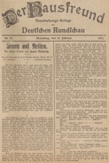 Der Hausfreund : Unterhaltungs-Beilage zur Deutschen Rundschau. 1927, Nr. 35 (16 Februar)