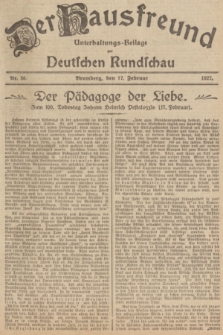 Der Hausfreund : Unterhaltungs-Beilage zur Deutschen Rundschau. 1927, Nr. 36 (17 Februar)