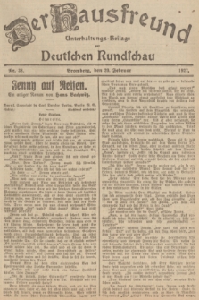 Der Hausfreund : Unterhaltungs-Beilage zur Deutschen Rundschau. 1927, Nr. 38 (20 Februar)