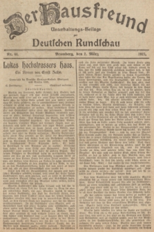 Der Hausfreund : Unterhaltungs-Beilage zur Deutschen Rundschau. 1927, Nr. 44 (2 März)