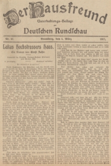 Der Hausfreund : Unterhaltungs-Beilage zur Deutschen Rundschau. 1927, Nr. 47 (5 März)