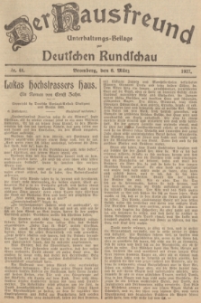 Der Hausfreund : Unterhaltungs-Beilage zur Deutschen Rundschau. 1927, Nr. 48 (6 März)