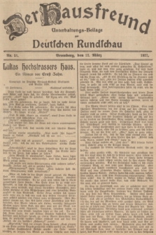 Der Hausfreund : Unterhaltungs-Beilage zur Deutschen Rundschau. 1927, Nr. 51 (12 März)