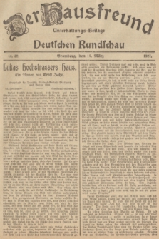 Der Hausfreund : Unterhaltungs-Beilage zur Deutschen Rundschau. 1927, Nr. 52 (15 März)
