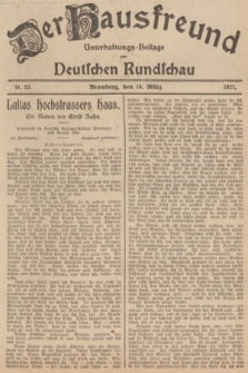 Der Hausfreund : Unterhaltungs-Beilage zur Deutschen Rundschau. 1927, Nr. 53 (16 März)