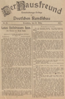 Der Hausfreund : Unterhaltungs-Beilage zur Deutschen Rundschau. 1927, Nr. 60 (29 März)