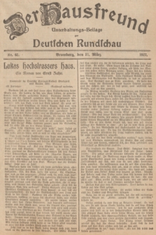 Der Hausfreund : Unterhaltungs-Beilage zur Deutschen Rundschau. 1927, Nr. 62 (31 März)