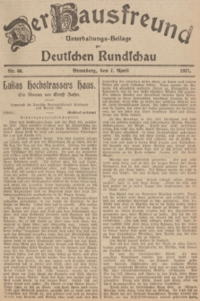 Der Hausfreund : Unterhaltungs-Beilage zur Deutschen Rundschau. 1927, Nr. 66 (7 April)
