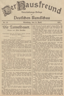 Der Hausfreund : Unterhaltungs-Beilage zur Deutschen Rundschau. 1927, Nr. 73 (15 April)
