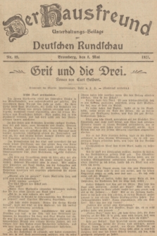 Der Hausfreund : Unterhaltungs-Beilage zur Deutschen Rundschau. 1927, Nr. 89 (8 Mai)