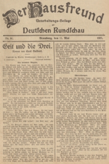 Der Hausfreund : Unterhaltungs-Beilage zur Deutschen Rundschau. 1927, Nr. 91 (11 Mai)