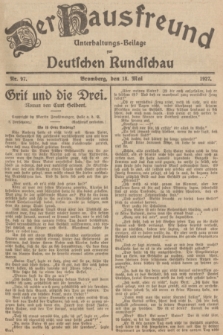 Der Hausfreund : Unterhaltungs-Beilage zur Deutschen Rundschau. 1927, Nr. 97 (18 Mai)