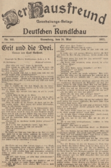 Der Hausfreund : Unterhaltungs-Beilage zur Deutschen Rundschau. 1927, Nr. 102 (24 Mai)
