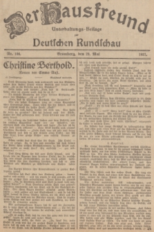 Der Hausfreund : Unterhaltungs-Beilage zur Deutschen Rundschau. 1927, Nr. 106 (29 Mai)