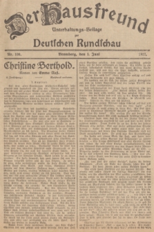 Der Hausfreund : Unterhaltungs-Beilage zur Deutschen Rundschau. 1927, Nr. 108 (1 Juni)