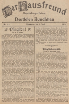 Der Hausfreund : Unterhaltungs-Beilage zur Deutschen Rundschau. 1927, Nr. 111 (5 Juni)