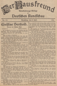 Der Hausfreund : Unterhaltungs-Beilage zur Deutschen Rundschau. 1927, Nr. 112 (8 Juni)