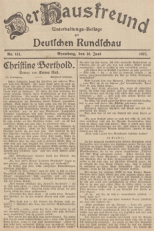 Der Hausfreund : Unterhaltungs-Beilage zur Deutschen Rundschau. 1927, Nr. 114 (10 Juni)