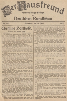 Der Hausfreund : Unterhaltungs-Beilage zur Deutschen Rundschau. 1927, Nr. 119 (16 Juni)