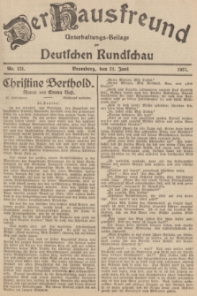 Der Hausfreund : Unterhaltungs-Beilage zur Deutschen Rundschau. 1927, Nr. 121 (21 Juni)