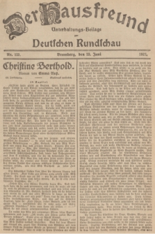 Der Hausfreund : Unterhaltungs-Beilage zur Deutschen Rundschau. 1927, Nr. 123 (23 Juni)