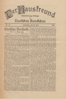 Der Hausfreund : Unterhaltungs-Beilage zur Deutschen Rundschau. 1927, Nr. 127 (29 Juni)