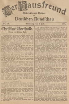 Der Hausfreund : Unterhaltungs-Beilage zur Deutschen Rundschau. 1927, Nr. 129 (2 Juli)