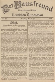 Der Hausfreund : Unterhaltungs-Beilage zur Deutschen Rundschau. 1927, Nr. 133 (8 Juli)