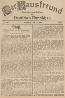 Der Hausfreund : Unterhaltungs-Beilage zur Deutschen Rundschau. 1927, Nr. 138 (14 Juli)