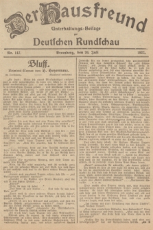 Der Hausfreund : Unterhaltungs-Beilage zur Deutschen Rundschau. 1927, Nr. 147 (26 Juli)