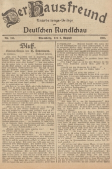 Der Hausfreund : Unterhaltungs-Beilage zur Deutschen Rundschau. 1927, Nr. 153 (2 August)