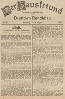 Der Hausfreund : Unterhaltungs-Beilage zur Deutschen Rundschau. 1927, Nr. 154 (3 August)