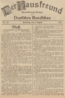 Der Hausfreund : Unterhaltungs-Beilage zur Deutschen Rundschau. 1927, Nr. 155 (4 August)
