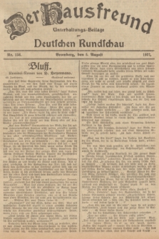 Der Hausfreund : Unterhaltungs-Beilage zur Deutschen Rundschau. 1927, Nr. 156 (5 August)