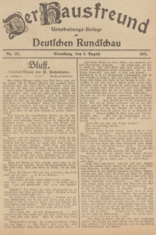 Der Hausfreund : Unterhaltungs-Beilage zur Deutschen Rundschau. 1927, Nr. 157 (6 August)