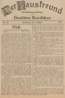 Der Hausfreund : Unterhaltungs-Beilage zur Deutschen Rundschau. 1927, Nr. 159 (9 August)