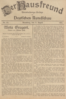 Der Hausfreund : Unterhaltungs-Beilage zur Deutschen Rundschau. 1927, Nr. 164 (14 August)