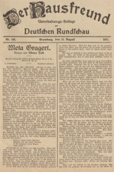 Der Hausfreund : Unterhaltungs-Beilage zur Deutschen Rundschau. 1927, Nr. 166 (18 August)