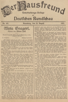 Der Hausfreund : Unterhaltungs-Beilage zur Deutschen Rundschau. 1927, Nr. 167 (19 August)