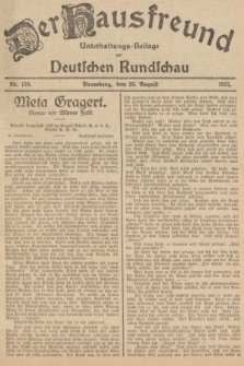 Der Hausfreund : Unterhaltungs-Beilage zur Deutschen Rundschau. 1927, Nr. 170 (23 August)