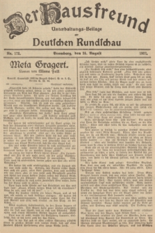 Der Hausfreund : Unterhaltungs-Beilage zur Deutschen Rundschau. 1927, Nr. 172 (25 August)