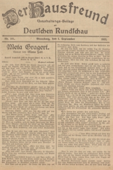 Der Hausfreund : Unterhaltungs-Beilage zur Deutschen Rundschau. 1927, Nr. 181 (4 September)