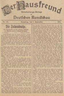 Der Hausfreund : Unterhaltungs-Beilage zur Deutschen Rundschau. 1927, Nr. 183 (8 September)