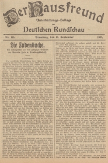 Der Hausfreund : Unterhaltungs-Beilage zur Deutschen Rundschau. 1927, Nr. 185 (13 September)