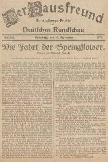 Der Hausfreund : Unterhaltungs-Beilage zur Deutschen Rundschau. 1927, Nr. 188 (16 September)