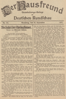 Der Hausfreund : Unterhaltungs-Beilage zur Deutschen Rundschau. 1927, Nr. 191 (20 September)