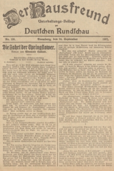 Der Hausfreund : Unterhaltungs-Beilage zur Deutschen Rundschau. 1927, Nr. 195 (24 September)