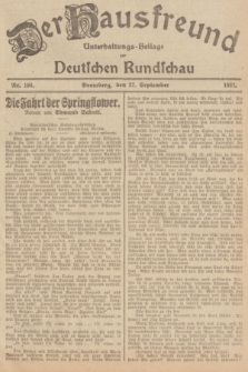 Der Hausfreund : Unterhaltungs-Beilage zur Deutschen Rundschau. 1927, Nr. 196 (27 September)